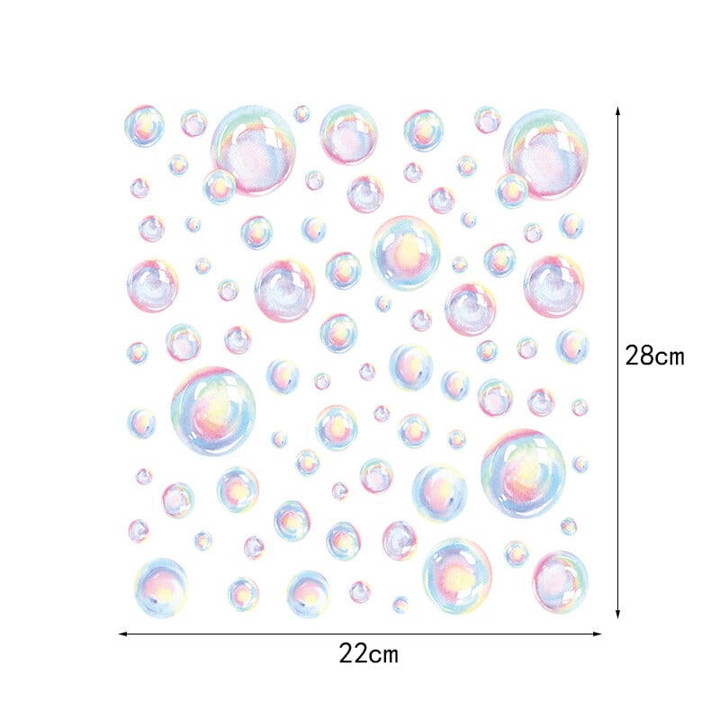 1 set de 2 bucăți autocolante cu bule de perete autocolante pentru baie oceanică sub mare, petrecere de aniversare, artă de perete, decor DIY, fundal oceanic