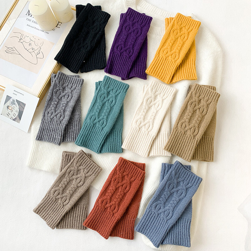 Pletene rukavice s pola prsta Jesen Zima Tople vunene Rukavice bez prstiju Muškarci Žene Višeslojne mekane rukavice Grijalice za rukavice