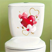 1 gab mīlestības dekoratīvās tualetes uzlīmes Vienkāršas noņemamas drukātas uzlīmes, mājas dekorēšanas uzlīmes