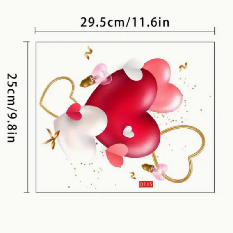 1 gab mīlestības dekoratīvās tualetes uzlīmes Vienkāršas noņemamas drukātas uzlīmes, mājas dekorēšanas uzlīmes