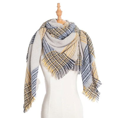 Dizains Zīmols Sieviešu Šalle Mode Plaids Ziemas Kašmira Šalles Lady Pashmina Šalle Aptin kakls Silta Bandana Foulard