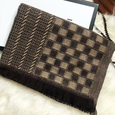 Noua eșarfă din imitație de cașmir de toamnă și iarnă, eșarfă în carouri jacquard, coreeană, versatilă, îngroșată, caldă, șal pentru femei