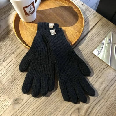 1 páry dámskych vonkajších jesenných zimných rukavíc, zelených, elegantných, teplých, dotykových, ležérnych, dlhých, bielych, vintage, pletených rukavíc