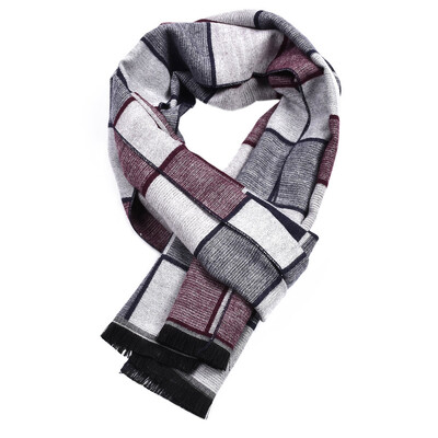 Őszi üzletember sálak Luxus kockás kötött pashmina kendő férfi téli tervező kasmír heg