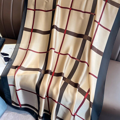 Divat selyem sál női kendő Új nyomtatás Senior Sense Pakolások női őszi és téli vékony temperamentum kendő sima hidzsábokkal