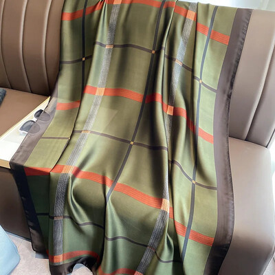 Divat selyem sál női kendő Új nyomtatás Senior Sense Pakolások női őszi és téli vékony temperamentum kendő sima hidzsábokkal