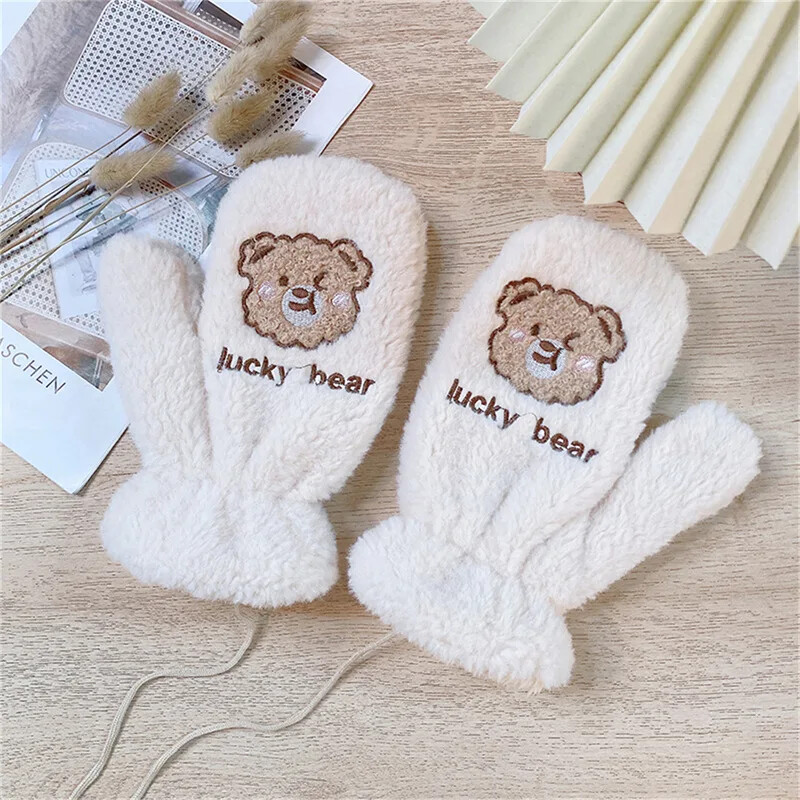 Mănuși de iarnă pentru femei, căptușite cu polar, pentru studenți, cu șapte stele, rezistente la vânt