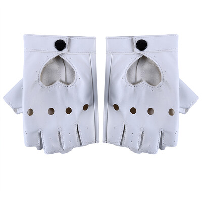 Új, 2023-as női ujjatlan vezetés, PU bőrkesztyű, motoros Cool Rivet Szexi diszkó táncos rock and roll fekete piros fehér punk kesztyű