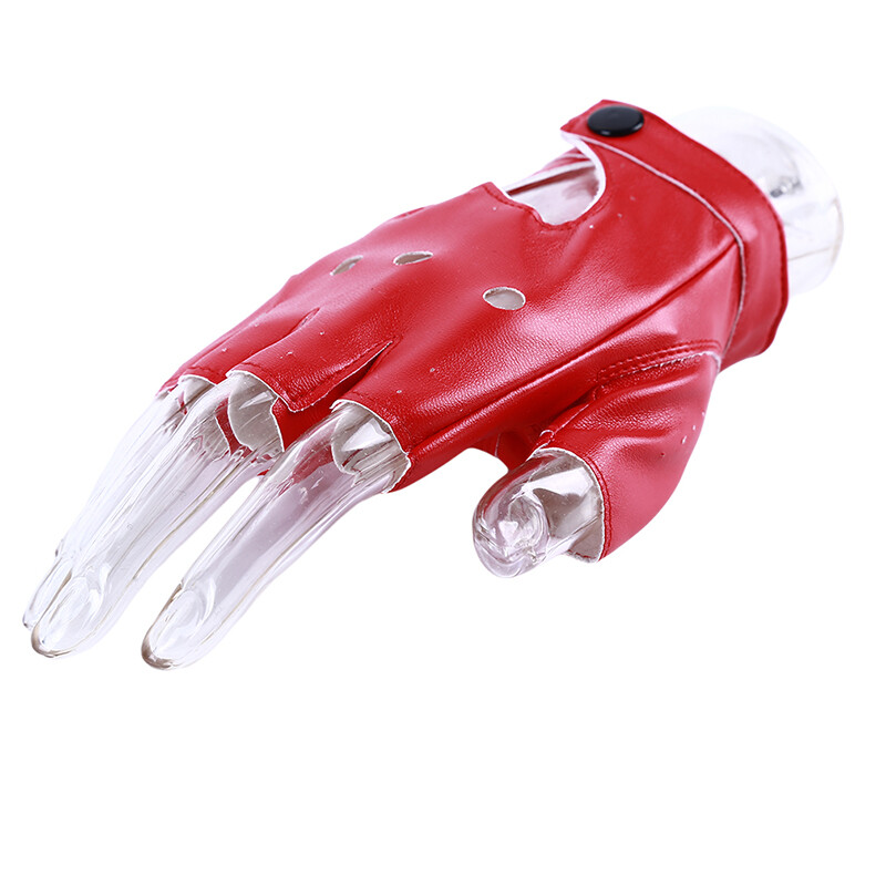 Új, 2023-as női ujjatlan vezetés, PU bőrkesztyű, motoros Cool Rivet Szexi diszkó táncos rock and roll fekete piros fehér punk kesztyű