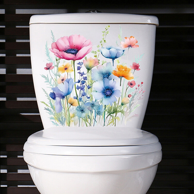 Különféle zöld növények Virágok Falmatrica Fürdőszoba WC dekor Matricák Nappali szekrény Lakásdekoráció Öntapadó falfestmény