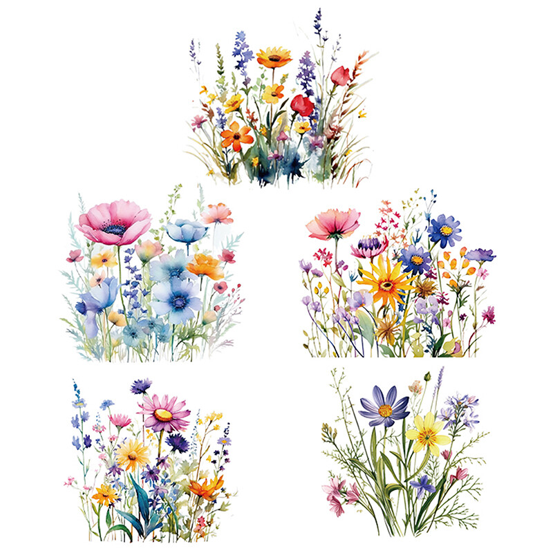 Különféle zöld növények Virágok Falmatrica Fürdőszoba WC dekor Matricák Nappali szekrény Lakásdekoráció Öntapadó falfestmény