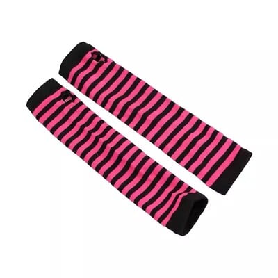 Mănuși lungi fără degete noi pentru femei, cu jumătate de deget, toamnă, iarnă, încălzitor de braț, cu dungi tricotate, mână, mânecă, cadou de Crăciun