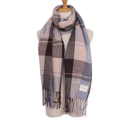 Eșarfă în carouri caldă de iarnă 2024 femei de lux marca Desigual acrilic modă eșarfă lungă cuplu unisex Foulard Mulher