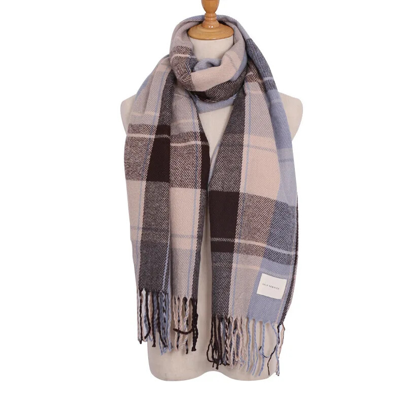 Eșarfă în carouri caldă de iarnă 2024 femei de lux marca Desigual acrilic modă eșarfă lungă cuplu unisex Foulard Mulher