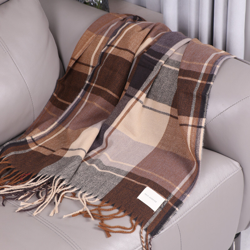 Eșarfă în carouri caldă de iarnă 2024 femei de lux marca Desigual acrilic modă eșarfă lungă cuplu unisex Foulard Mulher