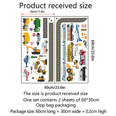 2 ks Nástenná samolepka s kresleným autom, letecké inžinierstvo, auto do materskej školy, detská izba, spálňa, dekorácia, nástenná maľba z PVC, nálepka na stenu
