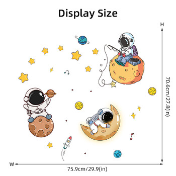 Αυτοκόλλητα τοίχου με κινούμενα σχέδια Astronaut Planet Moon Star για Παιδικό Δωμάτιο Διακόσμηση Υπνοδωματίου Σαλονιού Διακόσμηση Τοίχου Σπίτι