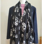 Klasikinis moteriškas, moteriškas, šaunios kaukolės skeleto skara, skara Pashmina šifono šifono šilko paplūdimio skara, hidžabo galvos skara