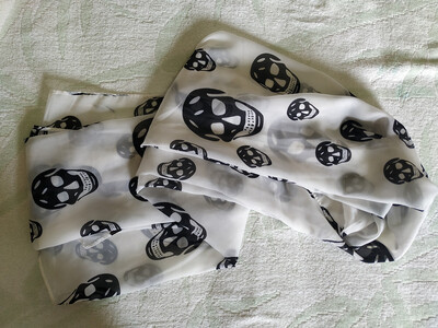 Klasikinis moteriškas, moteriškas, šaunios kaukolės skeleto skara, skara Pashmina šifono šifono šilko paplūdimio skara, hidžabo galvos skara