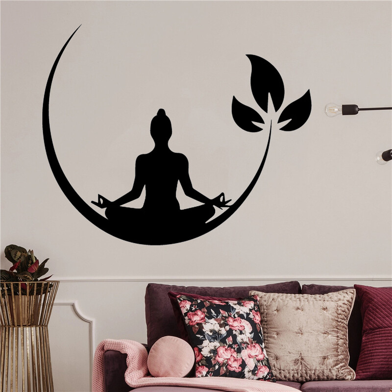 Vinylové nálepky na stenu s jogou, meditáciou a zenovou tematikou do spálne, odnímateľná nálepka na stenu, dekorácia, tapeta s jogou