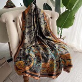 Šal luksuzne marke Ženski novi stil Modni svileni šal koji odgovara bojama Ženski popularni šal za plažu s krpom za glavu