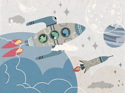 Tapet personalizat univers de desene animate cer înstelat nori astronaut pentru decorarea camerei copilului fundal TV autocolante 3D hârtie de perete