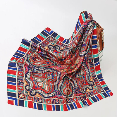 90*90 cm madingi šilko kaklaskarės moteriškos foulard aikštės būstinė Moteriška skara apvyniojama duslintuvas pareo Bandanna moteriška šifono hidžabo mergina