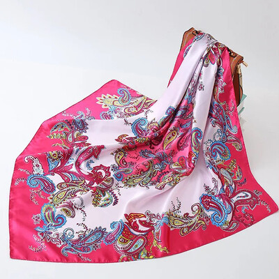 90*90 cm madingi šilko kaklaskarės moteriškos foulard aikštės būstinė Moteriška skara apvyniojama duslintuvas pareo Bandanna moteriška šifono hidžabo mergina