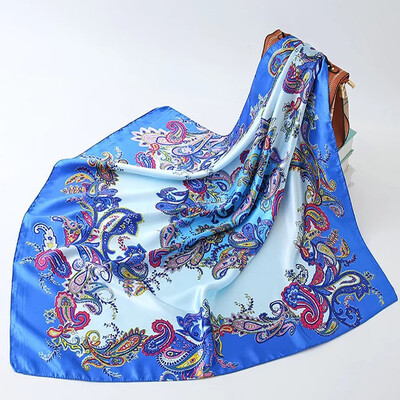 90*90 cm madingi šilko kaklaskarės moteriškos foulard aikštės būstinė Moteriška skara apvyniojama duslintuvas pareo Bandanna moteriška šifono hidžabo mergina