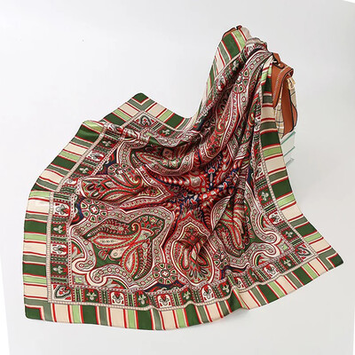 90*90 cm madingi šilko kaklaskarės moteriškos foulard aikštės būstinė Moteriška skara apvyniojama duslintuvas pareo Bandanna moteriška šifono hidžabo mergina