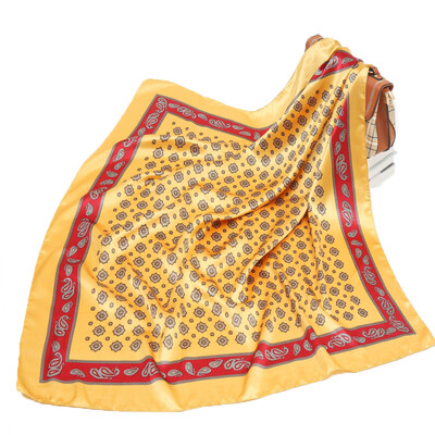 90*90 cm madingi šilko kaklaskarės moteriškos foulard aikštės būstinė Moteriška skara apvyniojama duslintuvas pareo Bandanna moteriška šifono hidžabo mergina