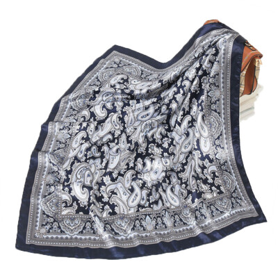 90*90 cm madingi šilko kaklaskarės moteriškos foulard aikštės būstinė Moteriška skara apvyniojama duslintuvas pareo Bandanna moteriška šifono hidžabo mergina