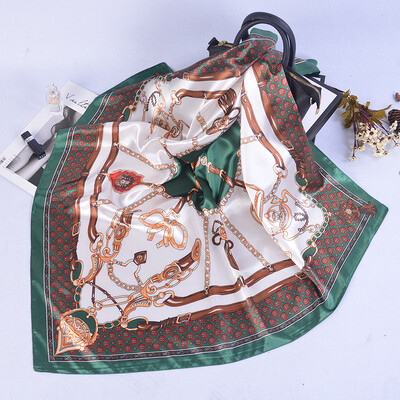 90*90 cm madingi šilko kaklaskarės moteriškos foulard aikštės būstinė Moteriška skara apvyniojama duslintuvas pareo Bandanna moteriška šifono hidžabo mergina