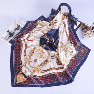 90*90 cm madingi šilko kaklaskarės moteriškos foulard aikštės būstinė Moteriška skara apvyniojama duslintuvas pareo Bandanna moteriška šifono hidžabo mergina