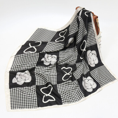 90*90 cm madingi šilko kaklaskarės moteriškos foulard aikštės būstinė Moteriška skara apvyniojama duslintuvas pareo Bandanna moteriška šifono hidžabo mergina