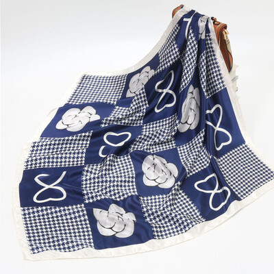 90*90 cm madingi šilko kaklaskarės moteriškos foulard aikštės būstinė Moteriška skara apvyniojama duslintuvas pareo Bandanna moteriška šifono hidžabo mergina