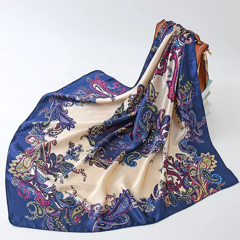90*90 cm madingi šilko kaklaskarės moteriškos foulard aikštės būstinė Moteriška skara apvyniojama duslintuvas pareo Bandanna moteriška šifono hidžabo mergina