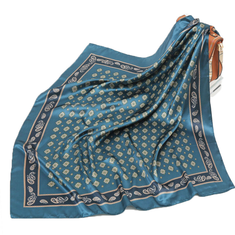 90*90 cm madingi šilko kaklaskarės moteriškos foulard aikštės būstinė Moteriška skara apvyniojama duslintuvas pareo Bandanna moteriška šifono hidžabo mergina