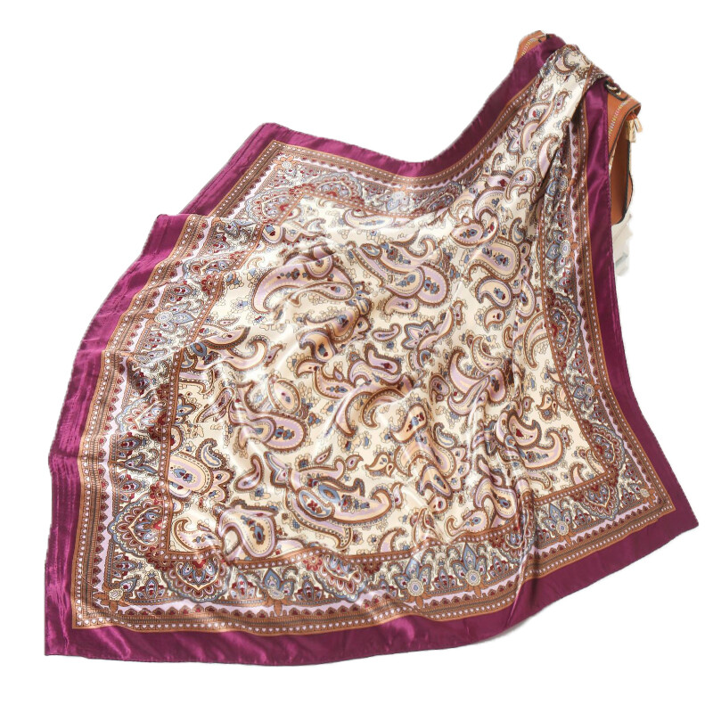 90*90 cm madingi šilko kaklaskarės moteriškos foulard aikštės būstinė Moteriška skara apvyniojama duslintuvas pareo Bandanna moteriška šifono hidžabo mergina