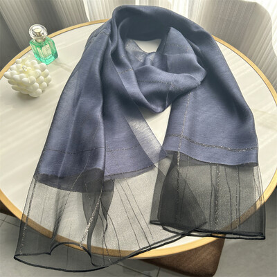 Új dizájn luxusmárka, női foulard kockás keret selyem tömör sál Elegáns kendő, hosszú csomagolású fényvédő