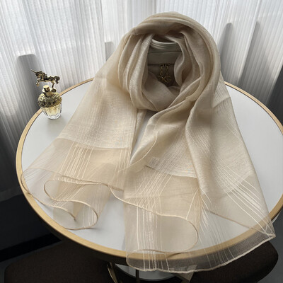 Új dizájn luxusmárka, női foulard kockás keret selyem tömör sál Elegáns kendő, hosszú csomagolású fényvédő