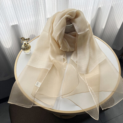 Új dizájn luxusmárka, női foulard kockás keret selyem tömör sál Elegáns kendő, hosszú csomagolású fényvédő