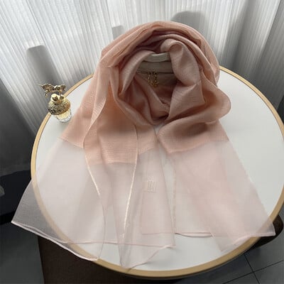 Új dizájn luxusmárka, női foulard kockás keret selyem tömör sál Elegáns kendő, hosszú csomagolású fényvédő