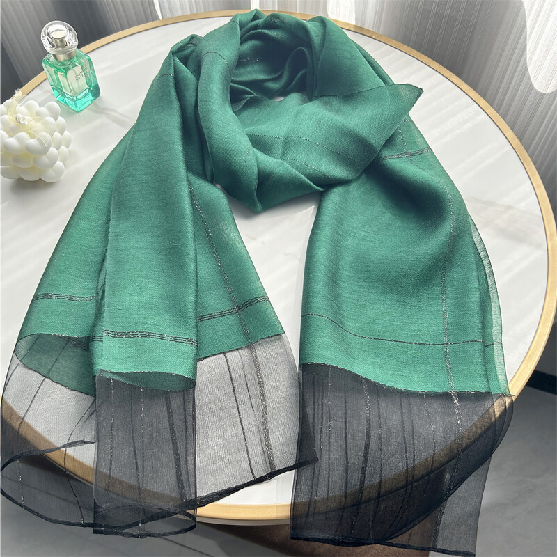 Új dizájn luxusmárka, női foulard kockás keret selyem tömör sál Elegáns kendő, hosszú csomagolású fényvédő