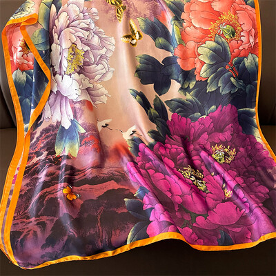 Modes 180x90 cm satīna zīda šalle sievietēm, grezna, liela šalles ietīšana musulmaņu hidžāba galvas saite pludmalē, sieviešu bandana Foulard turbāns