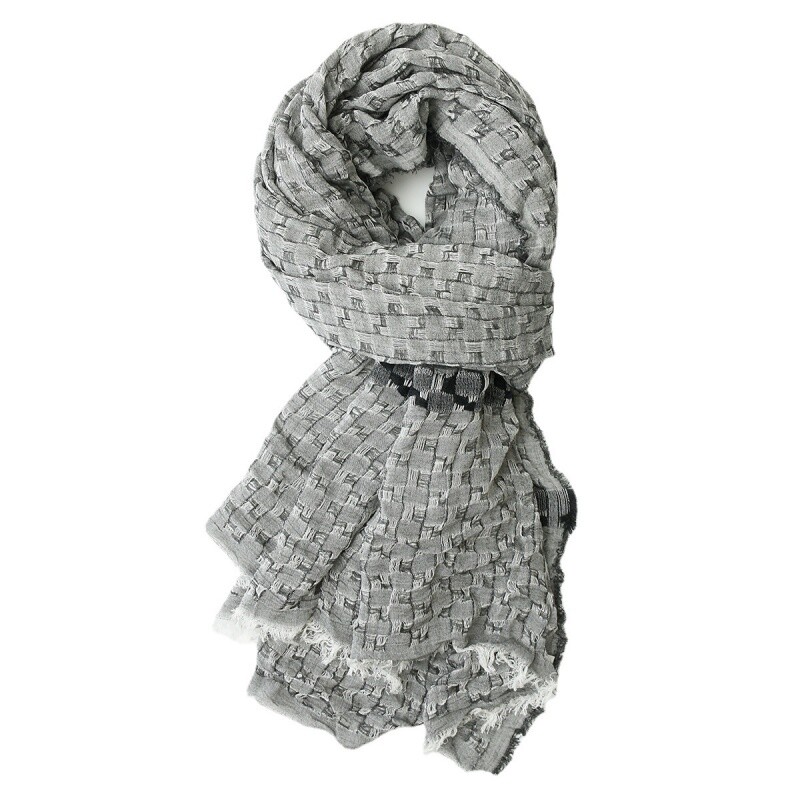 Vyriški rudens ir žiemos laisvalaikio siūlais dažyti skara, eksportuojama, nauja dvigubo sluoksnio elgetų languota kutų skara sandėlyje Didmeninė prekyba