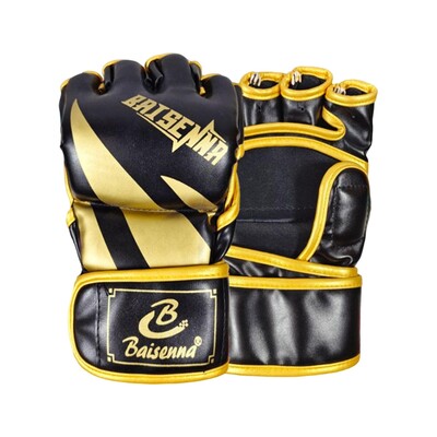 Mma Gloves Half Finger Sandbag Half Mitts Αναπνεύσιμα γάντια Kick Boxing Νέοι Ενήλικες Άνδρες Γυναίκες Grappling Fitness