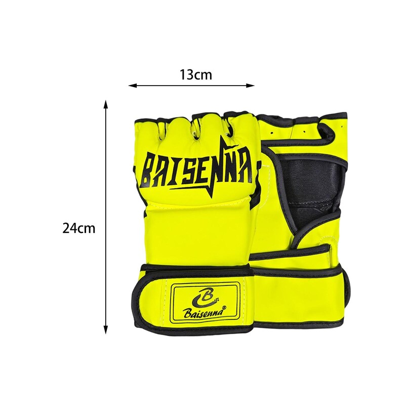 Mma Gloves Half Finger Sandbag Half Mitts Αναπνεύσιμα γάντια Kick Boxing Νέοι Ενήλικες Άνδρες Γυναίκες Grappling Fitness