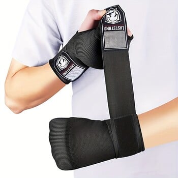 Mma Half Finger Gel Боксова ръкавица Sanda Muay Thai Training Hand Wrap Inner Glove With Long Wrist Strap Boxing Training Accessory