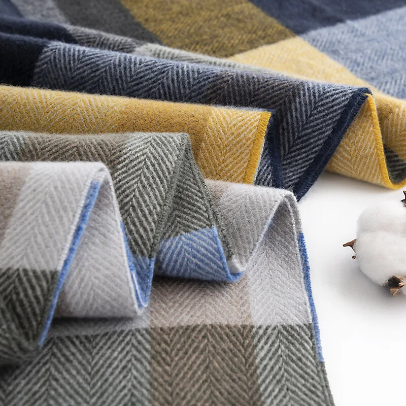 Eșarfă pentru bărbați în carouri la tendința de iarnă Imitație de cașmir Moda europeană americană Navetă Protecție împotriva frigului Protecție a gâtului șal cald